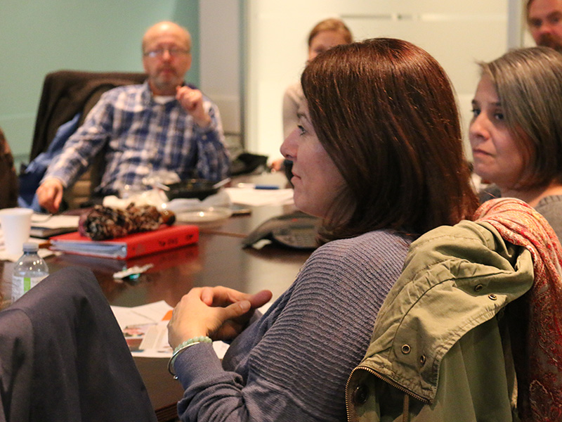 Group of adults in a support group