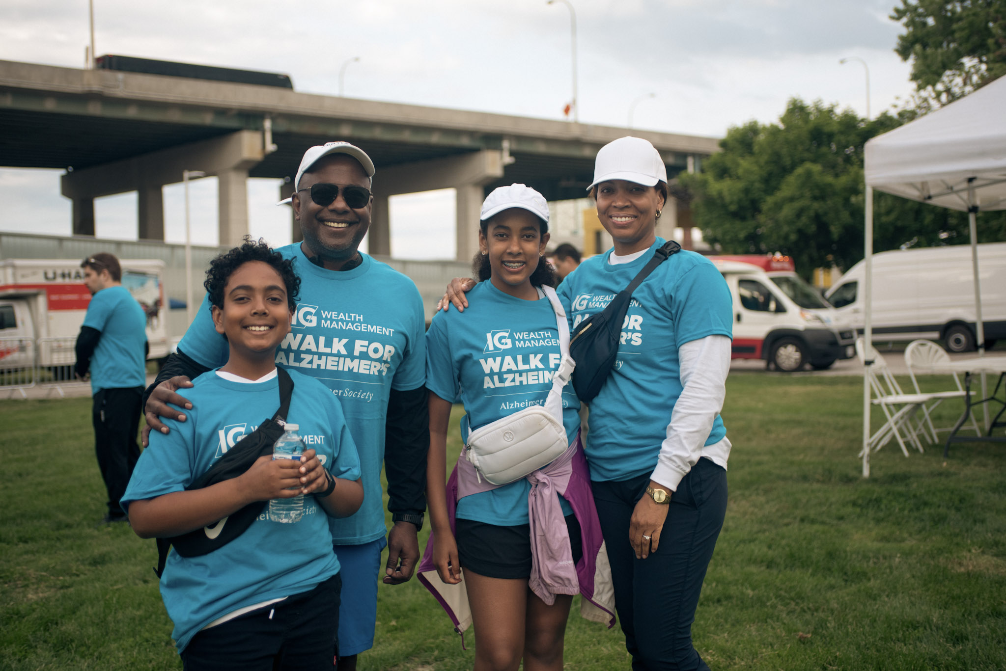 Family of parents and two children at the IG Wealth Management Walk for Alzheimer's