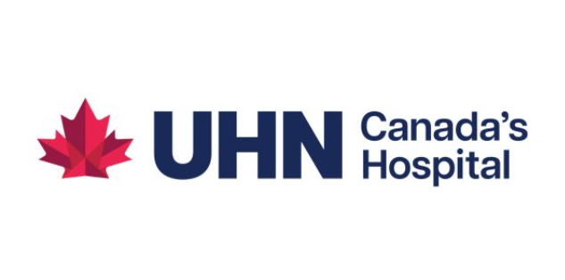 United Health Network's logo of "UHN" in block letters, a red maple leaf, and the words "Canada's Hospital".